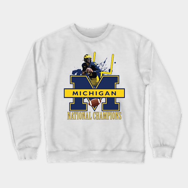 Awesome Michigan National Champions Design Crewneck Sweatshirt by AqlShop